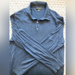 Banana Republic Luxury Blend Long Sleeve Polo Shirt - Large